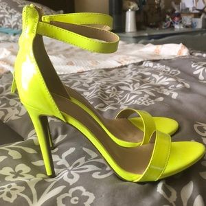 Neon yellow heels